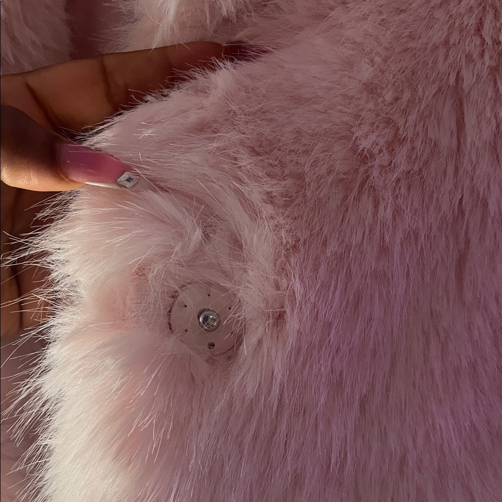 Women's Pink Faux Fur Jacket - Picture 5 of 6
